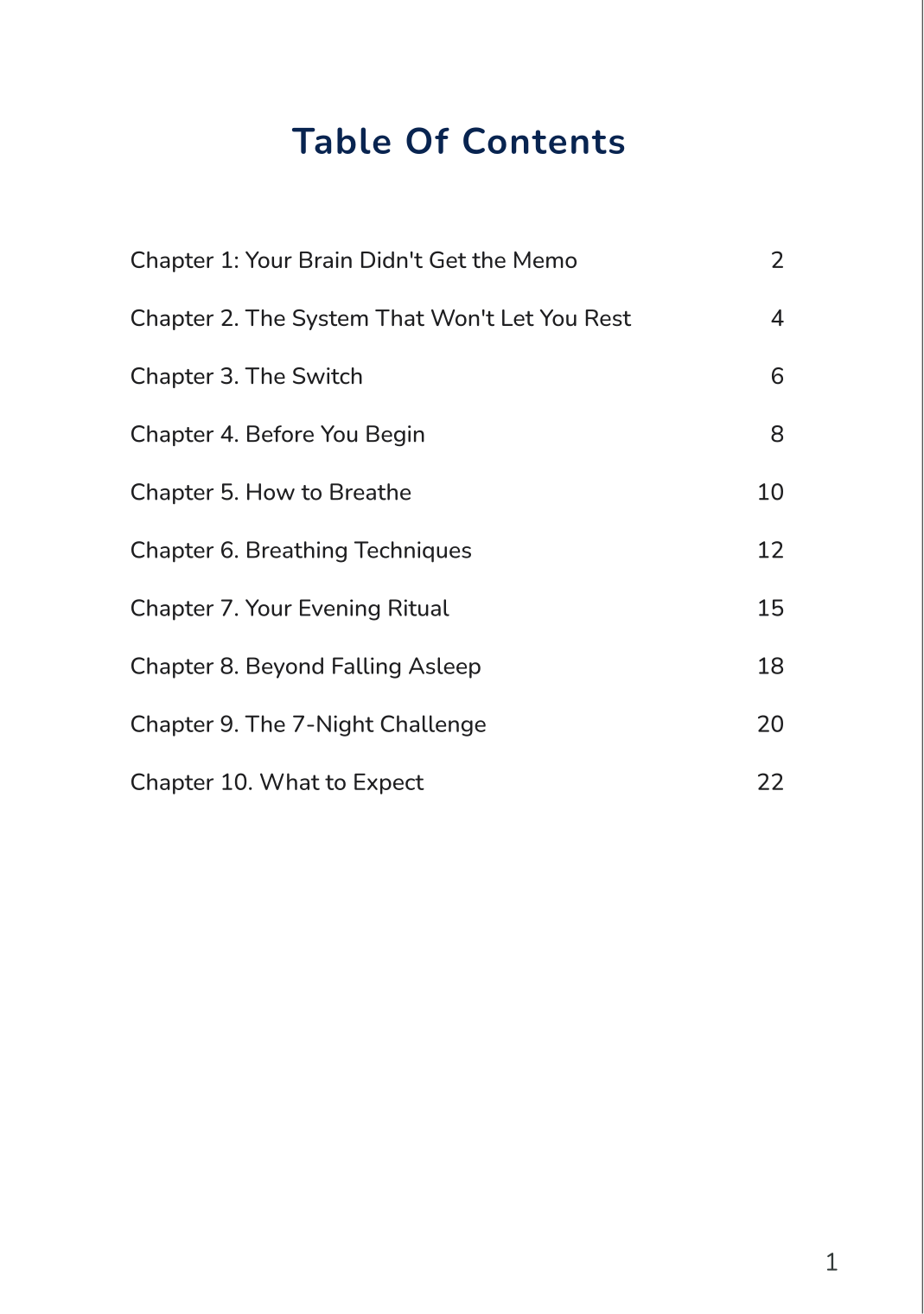 Table of Contents